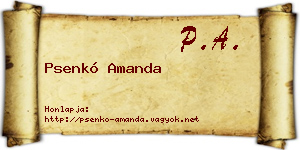 Psenkó Amanda névjegykártya